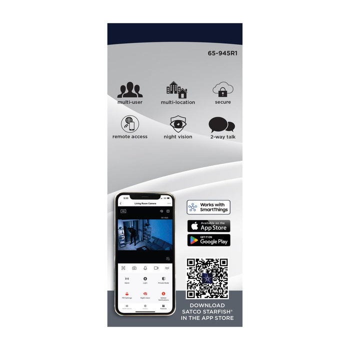 SATCO/NUVO Starfish Smart Indoor Pan And Tilt Camera White Finish (65-945R1)