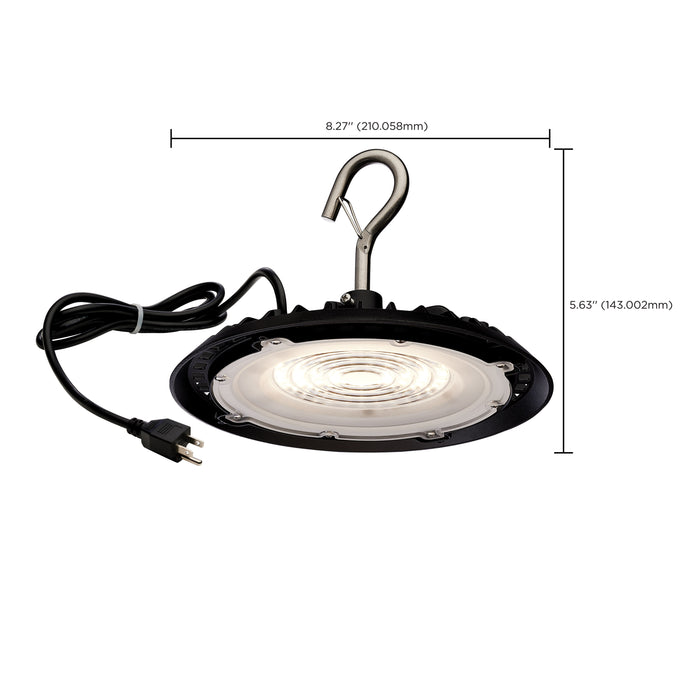 SATCO/NUVO 60W Hi-Pro Shop Light With Plug 8 Inch 3000K Black Finish 120V (65-960)