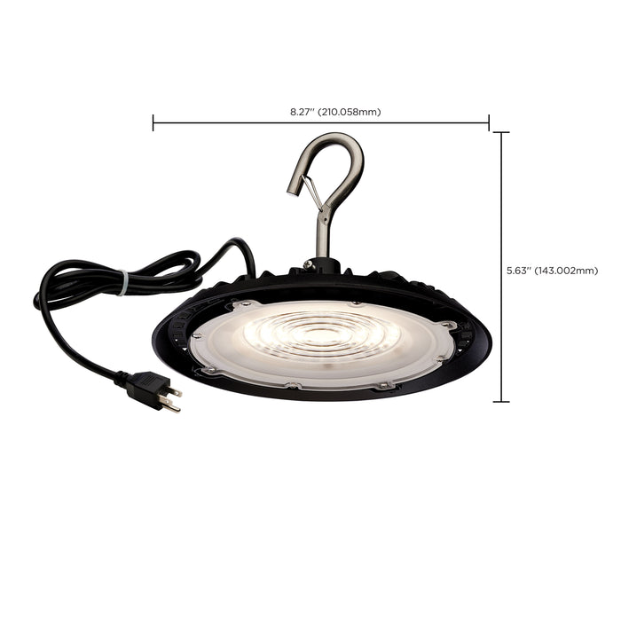 SATCO/NUVO 60W Hi-Pro Shop Light With Plug 8 Inch 4000K Black Finish 120V (65-961)