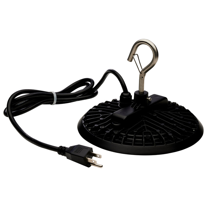 SATCO/NUVO 80W Hi-Pro Shop Light With Plug 8 Inch 3000K Black Finish 120V (65-963)