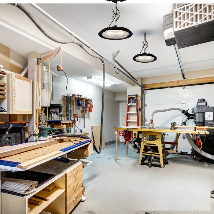 SATCO/NUVO 80W Hi-Pro Shop Light With Plug 8 Inch 5000K Black Finish 120V (65-965)