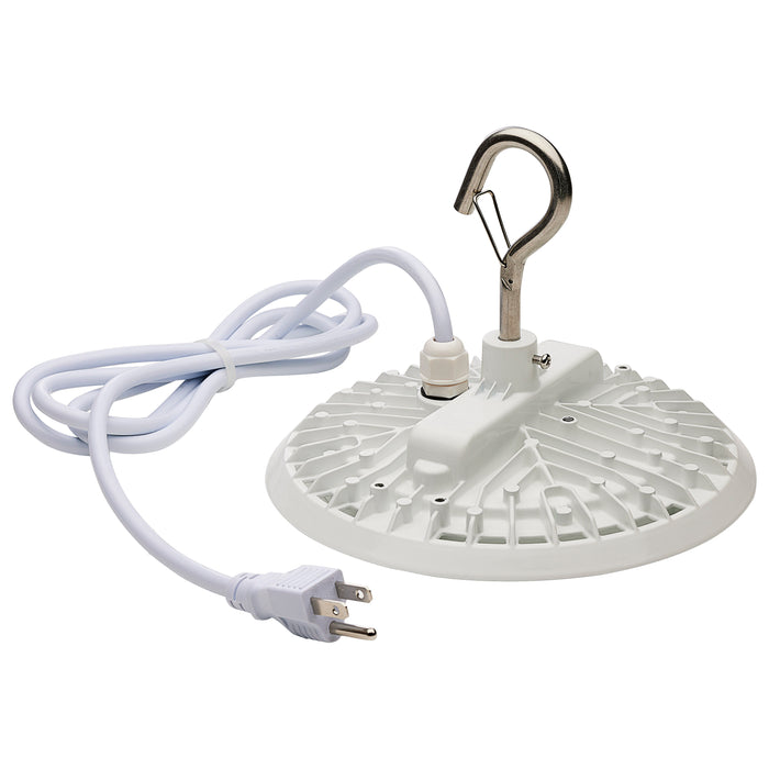 SATCO/NUVO 60W Hi-Pro Shop Light With Plug 8 Inch 3000K White Finish 120V (65-970)