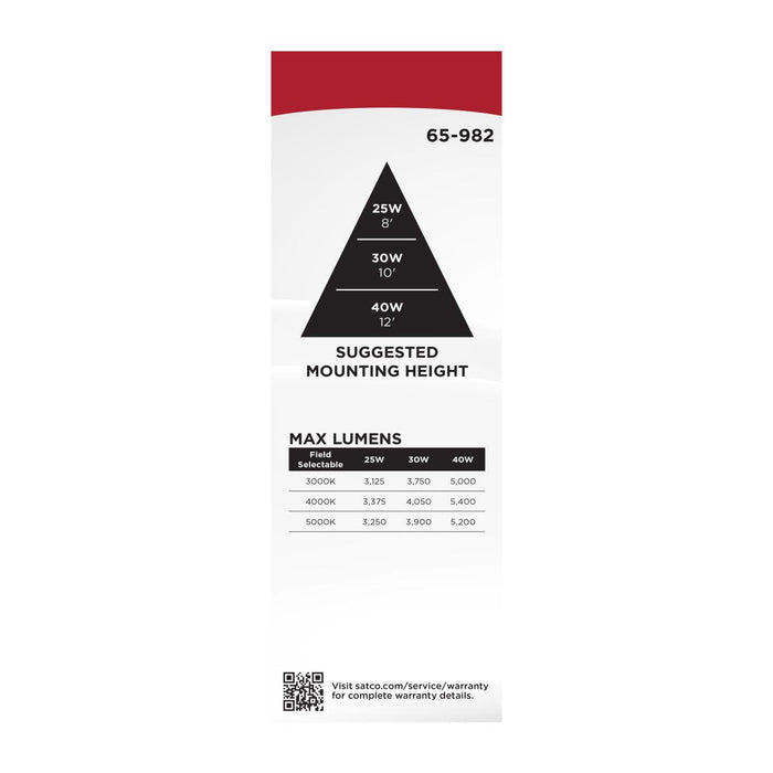 SATCO/NUVO 8.5 Inch LED Canopy Fixture Wattage/CCT Selectable 25W/30W/40W 3000K/4000K/5000K 120-277V Bronze (65-982)