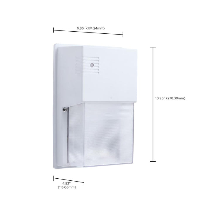 SATCO/NUVO LED Entryway Wall Pack Wattage/CCT Selectable 10W/15W/20W 3000K/4000K/5000K 120-347V 80 CRI 0-10V Dimming White (65-987)