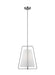 Generation Lighting Allis One Light Pendant Brushed Nickel Clear Silver Cord (6507401-962)