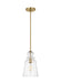 Generation Lighting Sean Lavin Kea 1-Light Ceiling Pendant In Satin Brass With Clear Seeded Glass Shade (6536901-848)