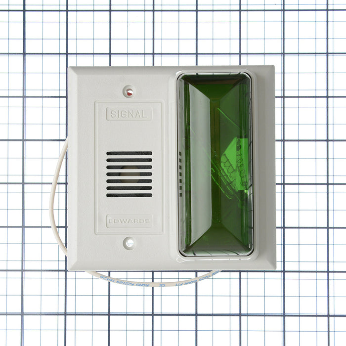 Edwards Signaling Horn/Strobe 24VAC Green Lens Installation In A 1-Gang Box (6536G-G5)