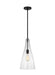 Generation Lighting Sean Lavin Arilda 1-Light Mini-Pendant In Midnight Black Finish With Clear Glass Shade (6537001-112)