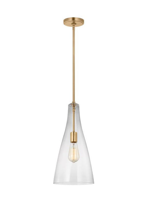 Generation Lighting Sean Lavin Arilda 1-Light Pendant In Satin Brass Finish With Clear Glass Shade (6537001-848)