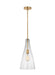 Generation Lighting Sean Lavin Arilda 1-Light Pendant In Satin Brass Finish With Clear Glass Shade (6537001-848)