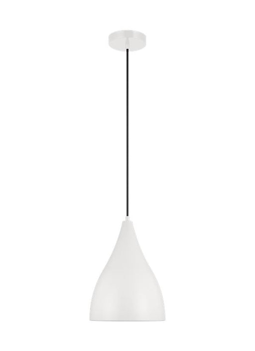 Generation Lighting Oden Small Pendant Matte White Black Cord (6545301-115)