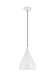 Generation Lighting Oden Small Pendant Matte White Black Cord (6545301-115)
