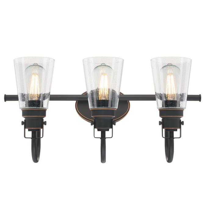 Westinghouse Ashton 3 Light Wall Mount Fixture Oil Rubbed Bronze Finish With Highlights (6574700)