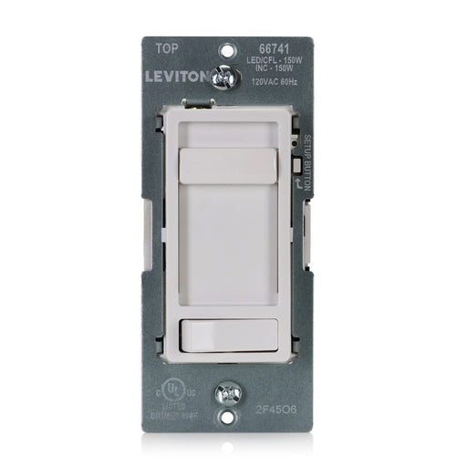 Leviton SureSlide Dimmer Switch For Dimmable LED/CFL/Incandescent Lighting Single Pole Or 3-Way Installation White (66741-10W)