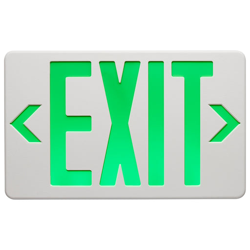 SATCO/NUVO Green LED Exit Sign 90-Minute NiCad Battery Backup 120/277V Single/Dual Face Universal Mounting (67-100)