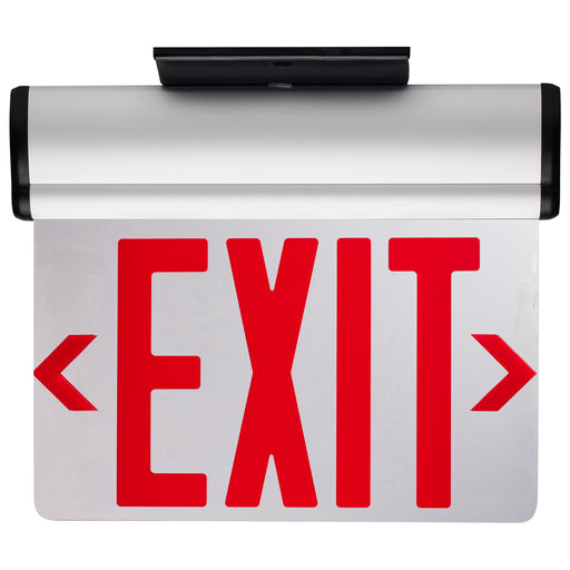 SATCO/NUVO Red (Mirror) Edge-Lit LED Exit Sign 90-Minute NiCad Battery Backup 120/277V Dual-Face Top/Back/End Mount (67-111)