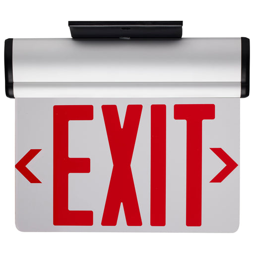 SATCO/NUVO Red (Clear) Edge-Lit LED Exit Sign 90-Minute NiCad Battery Backup 120/277V Single Face Top/Back/End Mount (67-113)