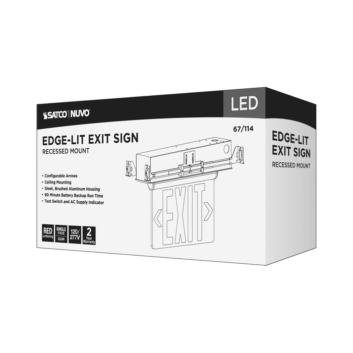 SATCO/NUVO Green Edge-Lit LED Exit Sign 120-277V (67-114)