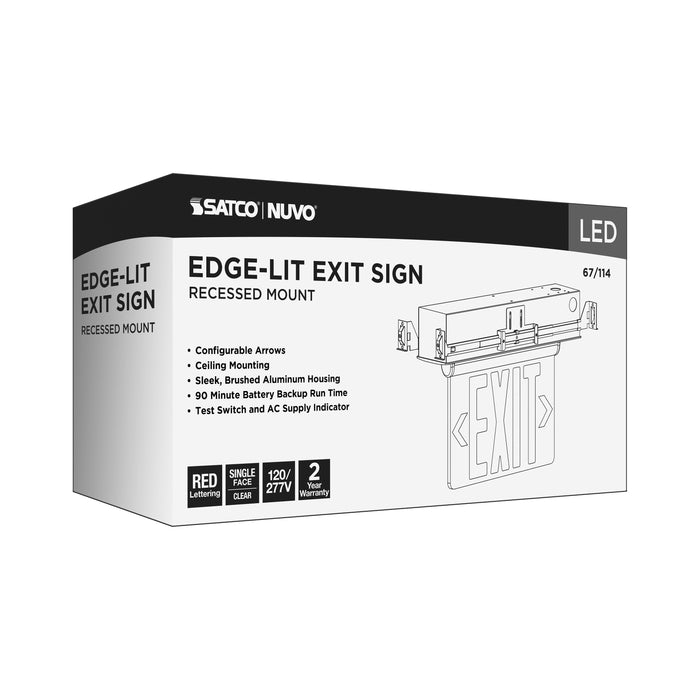 SATCO/NUVO Green Edge-Lit LED Exit Sign 120-277V (67-114)