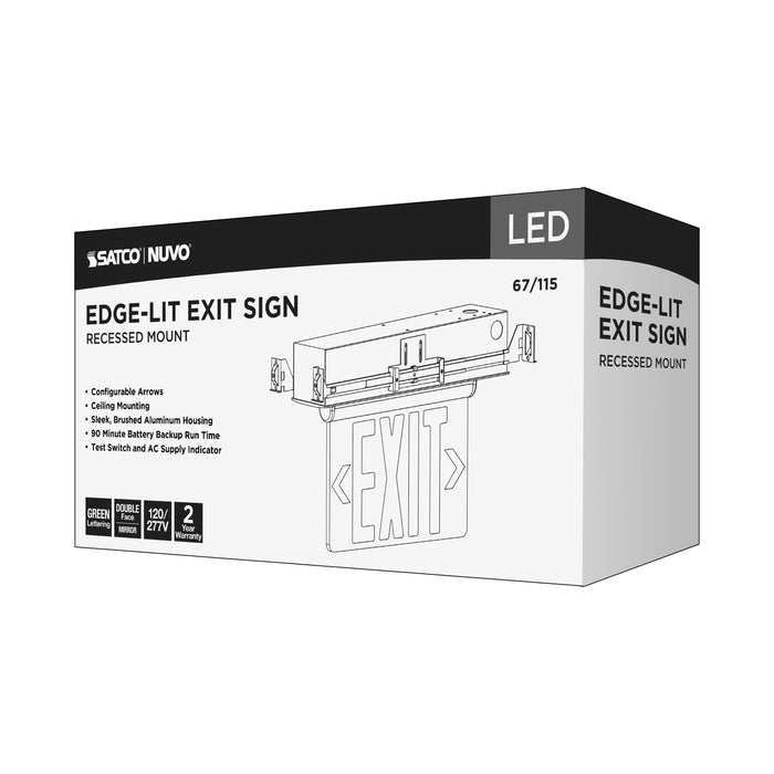 SATCO/NUVO Red Edge-Lit LED Exit Sign 120-277V (67-115)