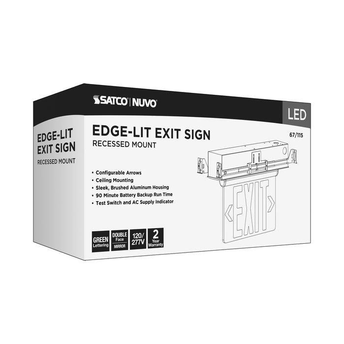 SATCO/NUVO Red Edge-Lit LED Exit Sign 120-277V (67-115)
