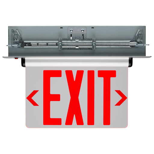 SATCO/NUVO Red (Mirror) Edge-Lit LED Exit Sign Dual-Face 120/277V Silver Finish (67-117)