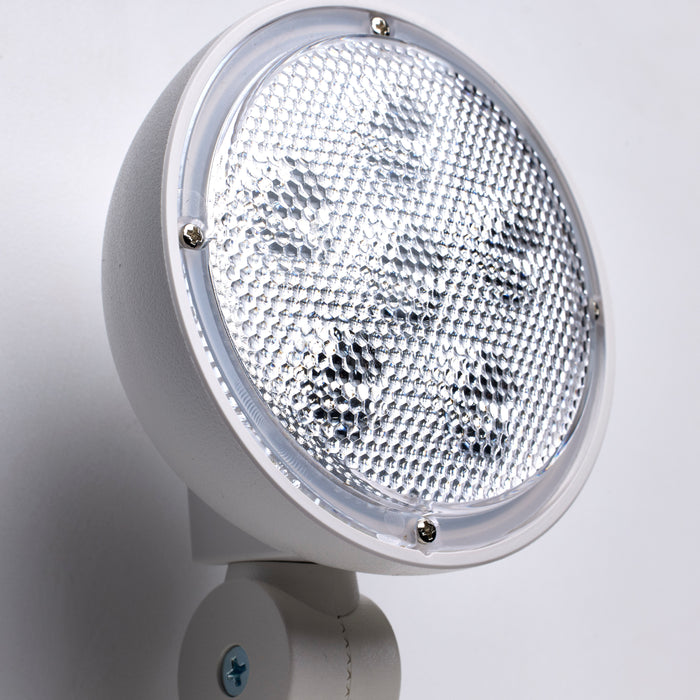 SATCO/NUVO Combination Red Exit Sign/Emergency Light 90-Minute NiCad Battery Backup 120/277V Tri-Head Dual-Face Universal Mounting Steel/NYC (67-124)