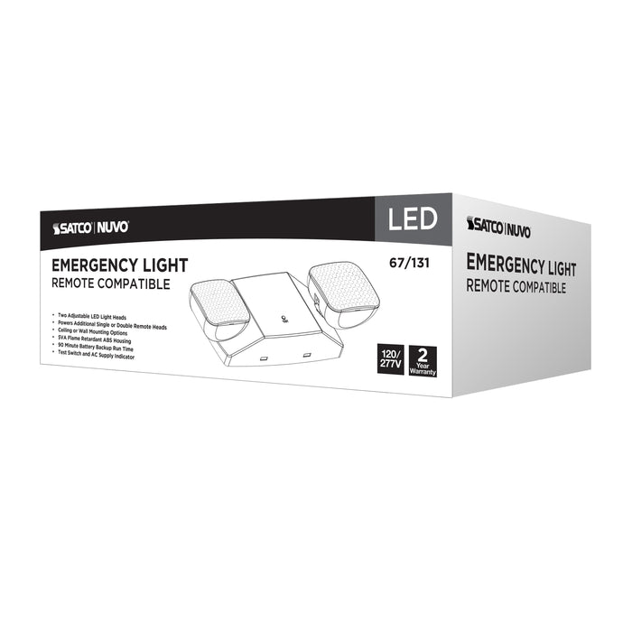 SATCO/NUVO Emergency Light 90-Minute NiCad Battery Backup 120/277V Dual-Head Universal Mounting Remote Compatible (67-131)