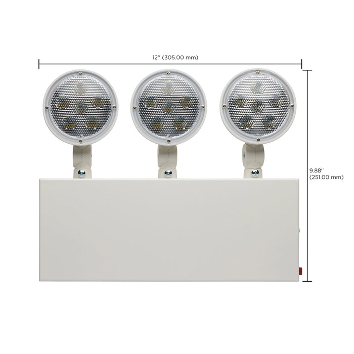 SATCO/NUVO Emergency Light 90-Minute NiCad Battery Backup 120/277V Tri-Head Universal Mounting Steel/NYC (67-133)
