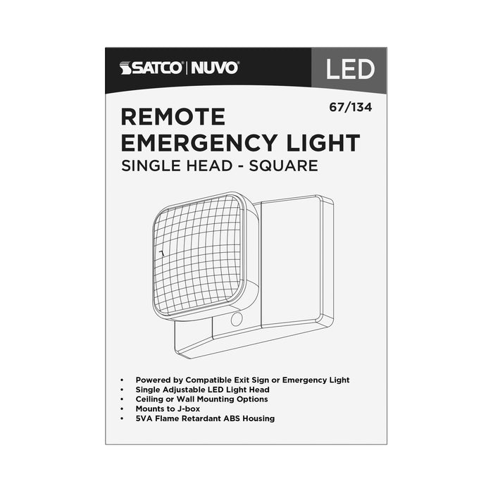 SATCO/NUVO Remote Emergency Light Low-Voltage Backup Single-Head (67-134)