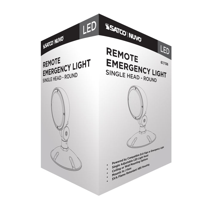 SATCO/NUVO Remote Emergency Light Low-Voltage Backup Single-Head Wet Location Rated (67-136)