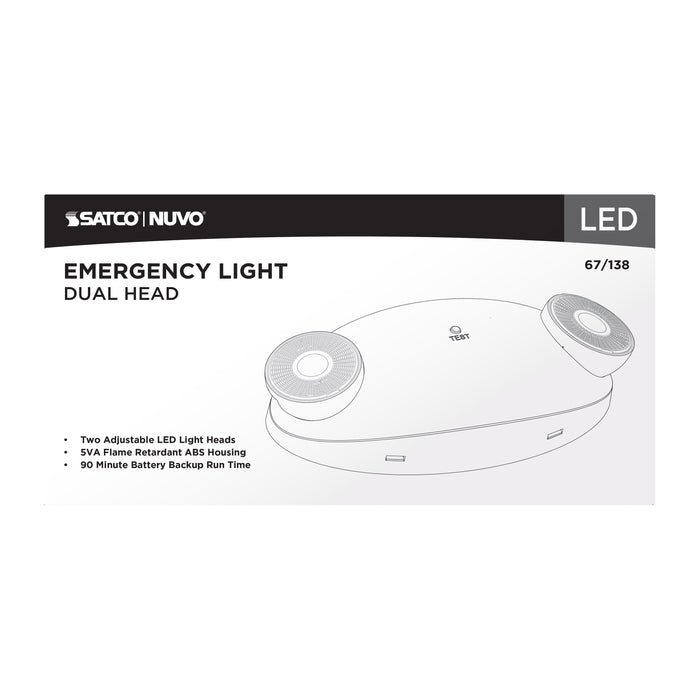 SATCO/NUVO Emergency Light Dual-Head 120/277V White Finish (67-138)