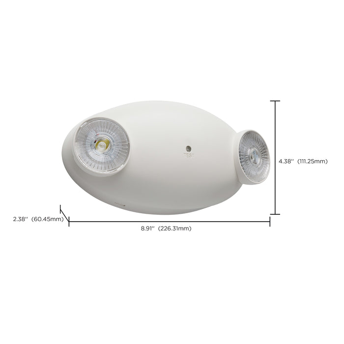 SATCO/NUVO Emergency Light Dual-Head 120/277V White Finish Remote Compatible (67-139)