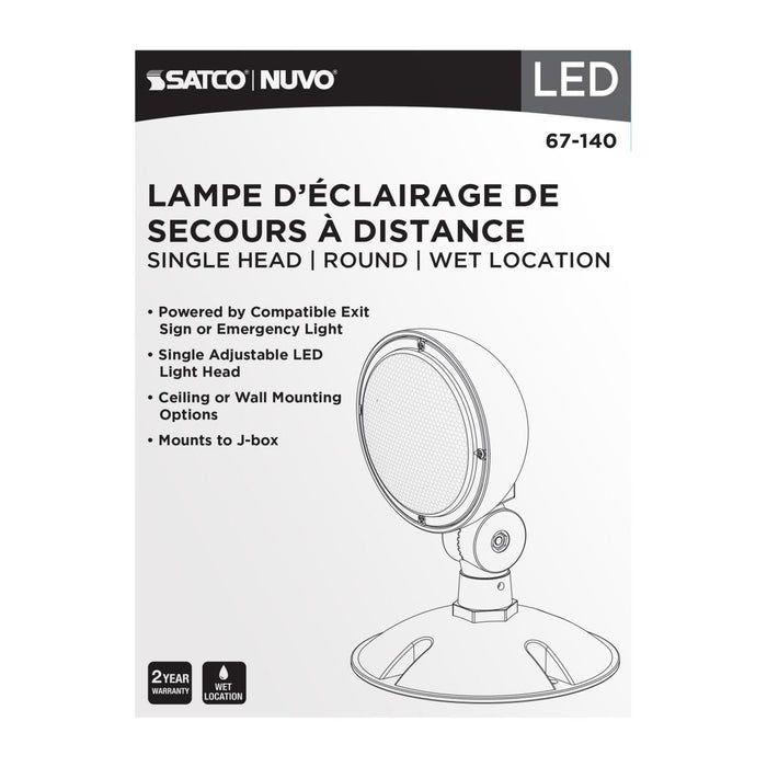 SATCO/NUVO Remote Emergency Light Weatherproof Low Power Single Head 3-12V 0.75W White Finish (67-140)