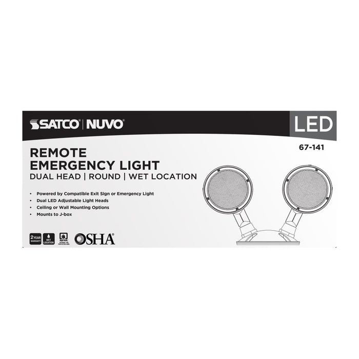SATCO/NUVO Remote Emergency Light Weatherproof Low Power Dual Head 3-12V 1.5W White Finish (67-141)