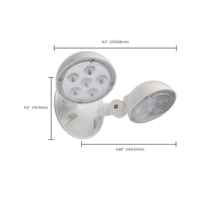 SATCO/NUVO Remote Emergency Light 1.5W Weatherproof Low Power Dual Head White Finish 3.6V (67-143)