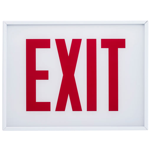 SATCO/NUVO Exit Sign Chicago Approved White Housing 120-277V 90-Minute Battery Backup Single Face Surface Mounting (67-300)