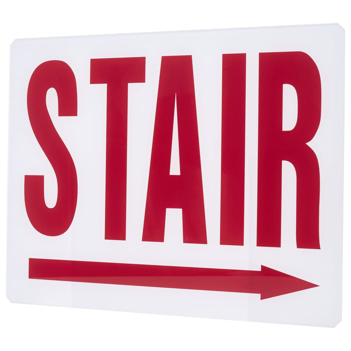 SATCO/NUVO Exit Sign Panel Accessory White Glass Panel Red STAIR Signage Right Direction Arrow For Use 67-310 & 67-311 (67-325)