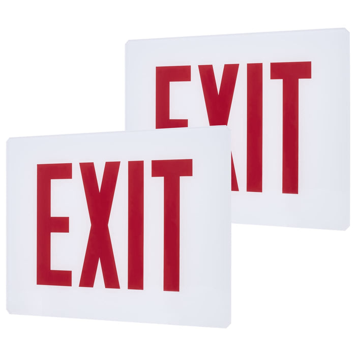 SATCO/NUVO Exit Sign Double-Sided Panel Kit Accessory Two White Glass Panels Red EXIT Signage No Arrows For Use 67-310 & 67-311 (67-330)