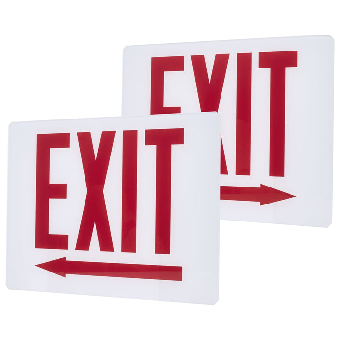 SATCO/NUVO Exit Sign Double-Sided Panel Kit Accessory Two White Glass Panels Red EXIT Signage One Panel Right Direction Arrow/Other Panel Left Direction Arrow (67-331)