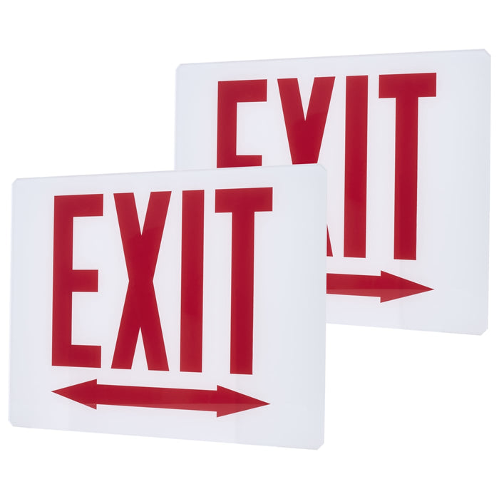 SATCO/NUVO Exit Sign Double-Sided Panel Kit Accessory Two White Glass Panels Red EXIT Signage Double Direction Arrows For Use 67-310 & 67-311 (67-332)