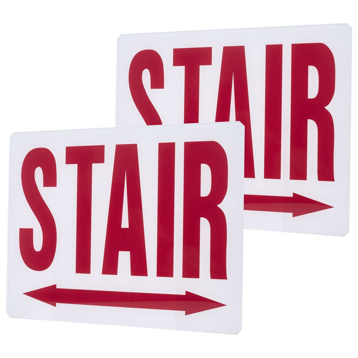 SATCO/NUVO Exit Sign Double-Sided Panel Kit Accessory Two White Glass Panels Red STAIR Signage Double Direction Arrows For Use 67-310 & 67-311 (67-335)