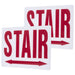 SATCO/NUVO Exit Sign Double-Sided Panel Kit Accessory Two White Glass Panels Red STAIR Signage Double Direction Arrows For Use 67-310 & 67-311 (67-335)