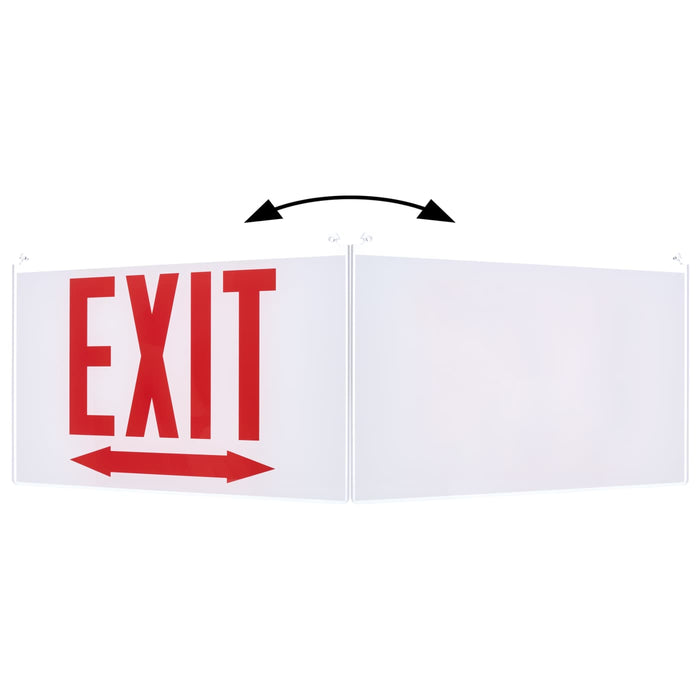 SATCO/NUVO Edge Lit Exit Sign Panel Accessory White Single-Face Plastic Panel Red EXIT Signage Double Direction Arrow For Use With 67-340/67-341/67-350/67-351 (67-363)