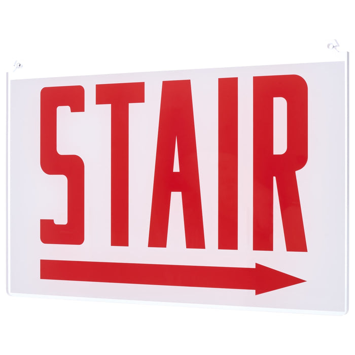 SATCO/NUVO Edge Lit Exit Sign Panel Accessory White Single-Face Plastic Panel Red STAIR Signage Right Direction Arrow For Use With 67-340/67-341/67-350/67-351 (67-365)