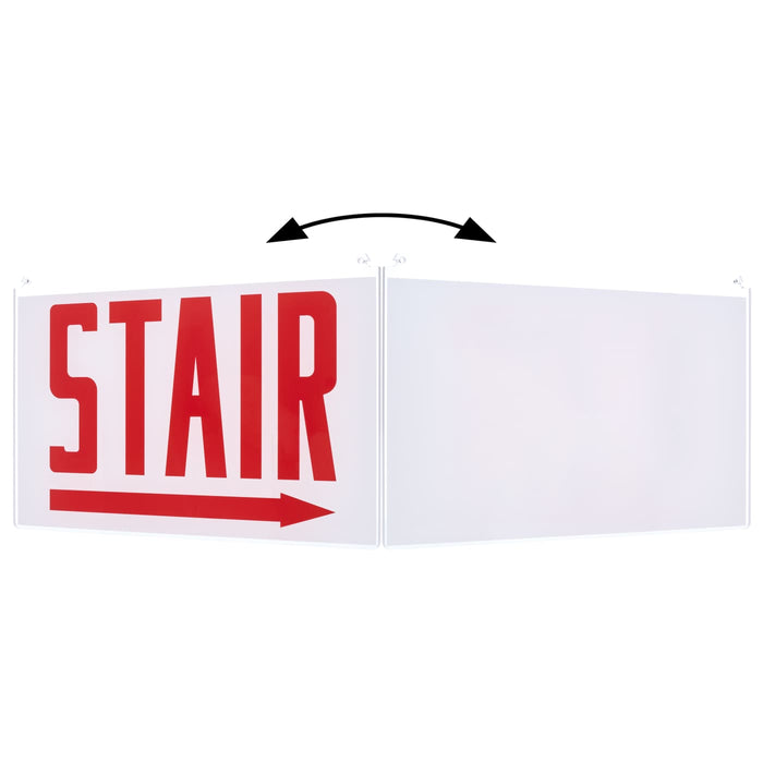 SATCO/NUVO Edge Lit Exit Sign Panel Accessory White Single-Face Plastic Panel Red STAIR Signage Right Direction Arrow For Use With 67-340/67-341/67-350/67-351 (67-365)