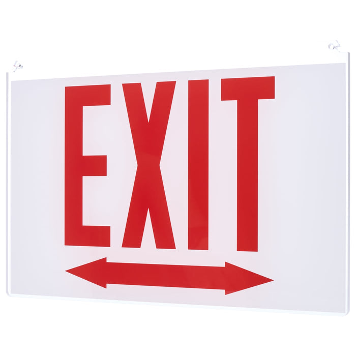 SATCO/NUVO Edge Lit Exit Sign Double-Sided Panel Accessory White Double-Face Plastic Panel Red EXIT Signage Double Direction Arrows Use With 67-340/67-341/67-350/67-351 (67-372)