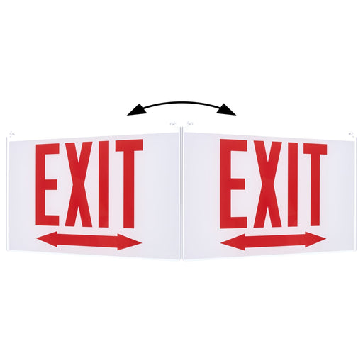 SATCO/NUVO Edge Lit Exit Sign Double-Sided Panel Accessory White Double-Face Plastic Panel Red EXIT Signage Double Direction Arrows Use With 67-340/67-341/67-350/67-351 (67-372)