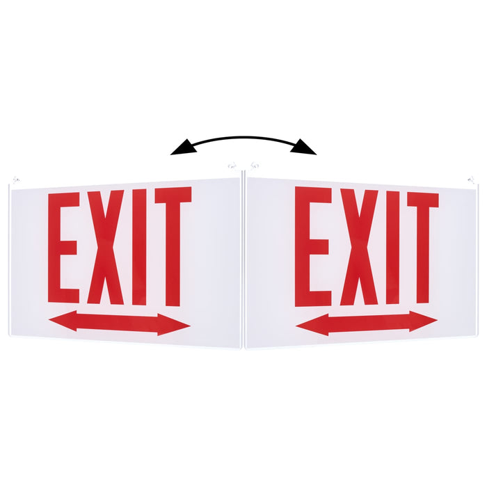 SATCO/NUVO Edge Lit Exit Sign Double-Sided Panel Accessory White Double-Face Plastic Panel Red EXIT Signage Double Direction Arrows Use With 67-340/67-341/67-350/67-351 (67-372)