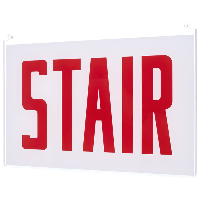 SATCO/NUVO Edge Lit Exit Sign Double-Sided Panel Accessory White Double-Face Plastic Panel Red STAIR Signage No Arrows For Use With 67-340/67-341/67-350/67-351 (67-373)